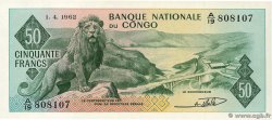 50 Francs REPúBLICA DEMOCRáTICA DEL CONGO  1962 P.005a SC+