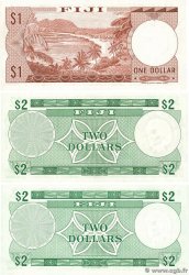 1 et 2 Dollars Lot FIDSCHIINSELN  1974 P.071b et P.072a/b fST+