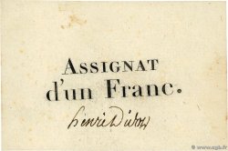 1 Franc Essai FRANCE  1795 Ass.- AU