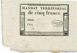 5 Francs Monval sans cachet FRANKREICH  1796 Ass.63a fST