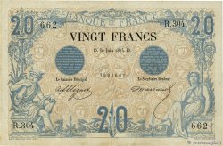 20 Francs NOIR FRANCE  1875 F.09.02 VF-