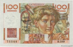 100 Francs JEUNE PAYSAN filigrane inversé FRANCE  1954 F.28bis.05 AU-