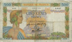 500 Francs LA PAIX FRANKREICH  1944 F.32.47 S
