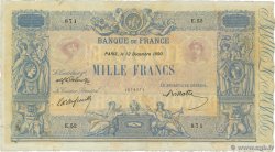 1000 Francs BLEU ET ROSE FRANKREICH  1890 F.36.02 fSS