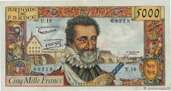 5000 Francs HENRI IV FRANKREICH  1957 F.49.02