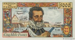 5000 Francs HENRI IV FRANCIA  1958 F.49.05 EBC