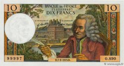 10 Francs VOLTAIRE Numéro spécial FRANCE  1973 F.62.62 UNC