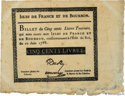 500 Livres Faux ISLES OF FRANCE AND BOURBON  1788 P.12x VF