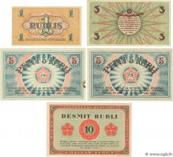 1 au 10 Rubli Lot LETONIA  1919 P.R1 au P.R4 EBC+