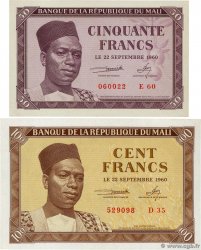 50 et 100 Francs Lot MALI  1960 P.01 et P.02
