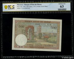 500 Francs MOROCCO  1956 P.46 UNC-