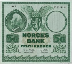 50 Kroner NORVÈGE  1963 P.32c VZ+