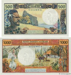 500 et 1000 Francs Lot NOUVELLE CALÉDONIE Nouméa 1969 P.60a et P.61 fST+