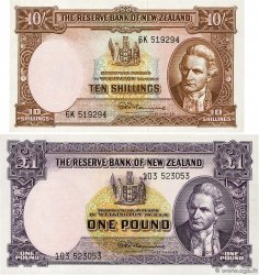 10 Shillings et 1 Pound Lot NEW ZEALAND  1960 P.158d et P.159c AU