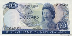 10 Dollars Petit numéro NEW ZEALAND  1967 P.166a UNC