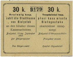 30 Kopeks POLOGNE Bialystock 1915 P.- SUP+