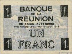1 Franc Croix de Lorraine REUNION ISLAND  1943 P.34 VF