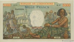 1000 Francs TAHITI  1953 P.15b AU+