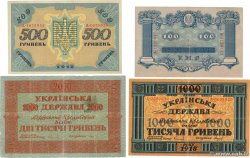100 à 2000 Hryven Lot UKRAINE  1918 P.022a à 025 SS