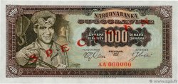 1000 Dinara Spécimen YOUGOSLAVIE  1963 P.075s SPL