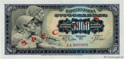 5000 Dinara Spécimen JUGOSLAWIEN  1963 P.076s ST