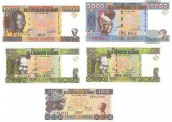 100 à 5000 Francs Lot GUINÉE  1998 P.35 à 38