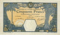 50 Francs DAKAR FRENCH WEST AFRICA Dakar 1929 P.13d MBC