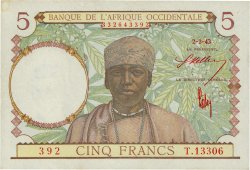 5 Francs FRENCH WEST AFRICA  1943 P.26 XF