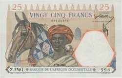 25 Francs FRENCH WEST AFRICA  1942 P.27 VZ+
