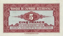 5 Francs FRENCH WEST AFRICA  1942 P.28b UNC