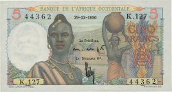 5 Francs AFRIQUE OCCIDENTALE FRANÇAISE (1895-1958)  1950 P.36 NEUF