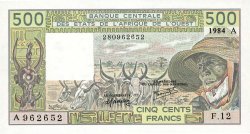 500 Francs STATI AMERICANI AFRICANI  1984 P.106Ah q.FDC