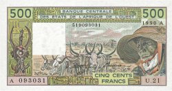 500 Francs STATI AMERICANI AFRICANI  1990 P.106Am q.FDC