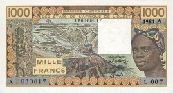 1000 Francs STATI AMERICANI AFRICANI  1981 P.107Ac FDC