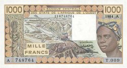 1000 Francs ESTADOS DEL OESTE AFRICANO  1984 P.107Ae FDC