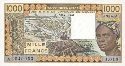 1000 Francs WEST AFRICAN STATES  1986 P.107Ag UNC-