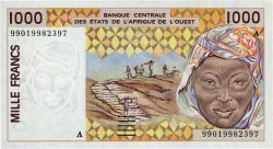 1000 Francs WEST AFRIKANISCHE STAATEN  1999 P.111Ai fST+