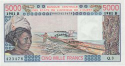 5000 Francs WEST AFRIKANISCHE STAATEN  1981 P.208Be fST+