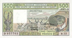 500 Francs ESTADOS DEL OESTE AFRICANO  1985 P.405De FDC