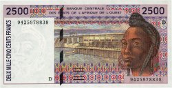 2500 Francs ESTADOS DEL OESTE AFRICANO  1994 P.412Dc SC+