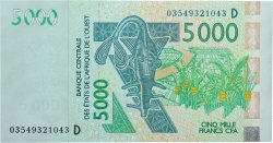 5000 Francs ESTADOS DEL OESTE AFRICANO  2003 P.417Da FDC