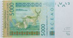 5000 Francs STATI AMERICANI AFRICANI  2003 P.417Da FDC