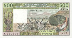500 Francs WEST AFRIKANISCHE STAATEN  1987 P.706Kj ST