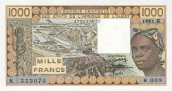 1000 Francs ESTADOS DEL OESTE AFRICANO  1981 P.707Kc SC+
