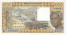 1000 Francs ESTADOS DEL OESTE AFRICANO  1986 P.707Kg SC+