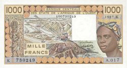 1000 Francs WEST AFRIKANISCHE STAATEN  1987 P.707Kh fST+