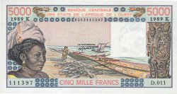 1000 Francs WEST AFRIKANISCHE STAATEN  1989 P.708Ke fST+