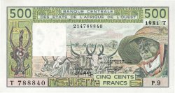 500 Francs STATI AMERICANI AFRICANI  1981 P.806Tc q.FDC