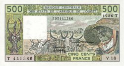 500 Francs ESTADOS DEL OESTE AFRICANO  1986 P.806Ti SC+