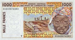 1000 Francs ESTADOS DEL OESTE AFRICANO  2001 P.811Tk FDC